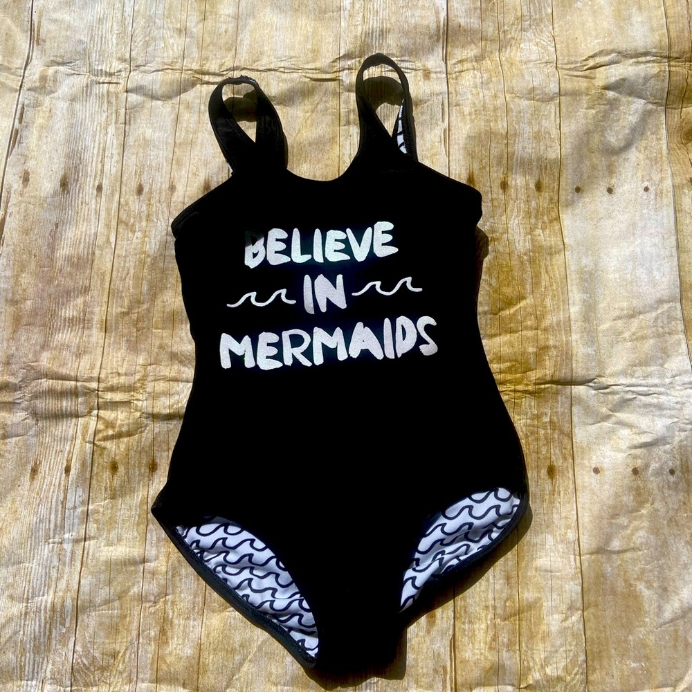 2/$20, 3/$24 Black girls 1-piece. Like new. Size 8. Believe in mermaids